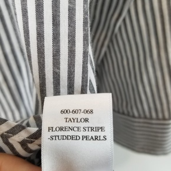 RAILS Taylor Florence Stripe Studded Pearls Shirt Sz Small - Picture 12 of 15